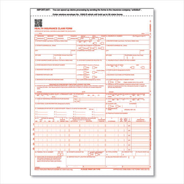 ComplyRight® Cms-1500 Health Insurance Claim Forms, One-part, 8.5 X 11, 500-box freeshipping - TVN Wholesale
